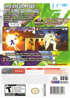 Dragon Ball Z- Budokai Tenkaichi 3 box cover back